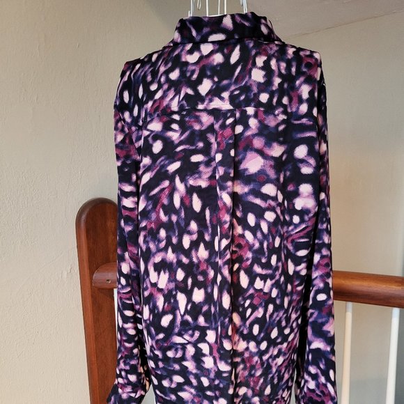 Shades of purple Robert Rodriguez collared women's long-sleeve shirt size L - Picture 3 of 4